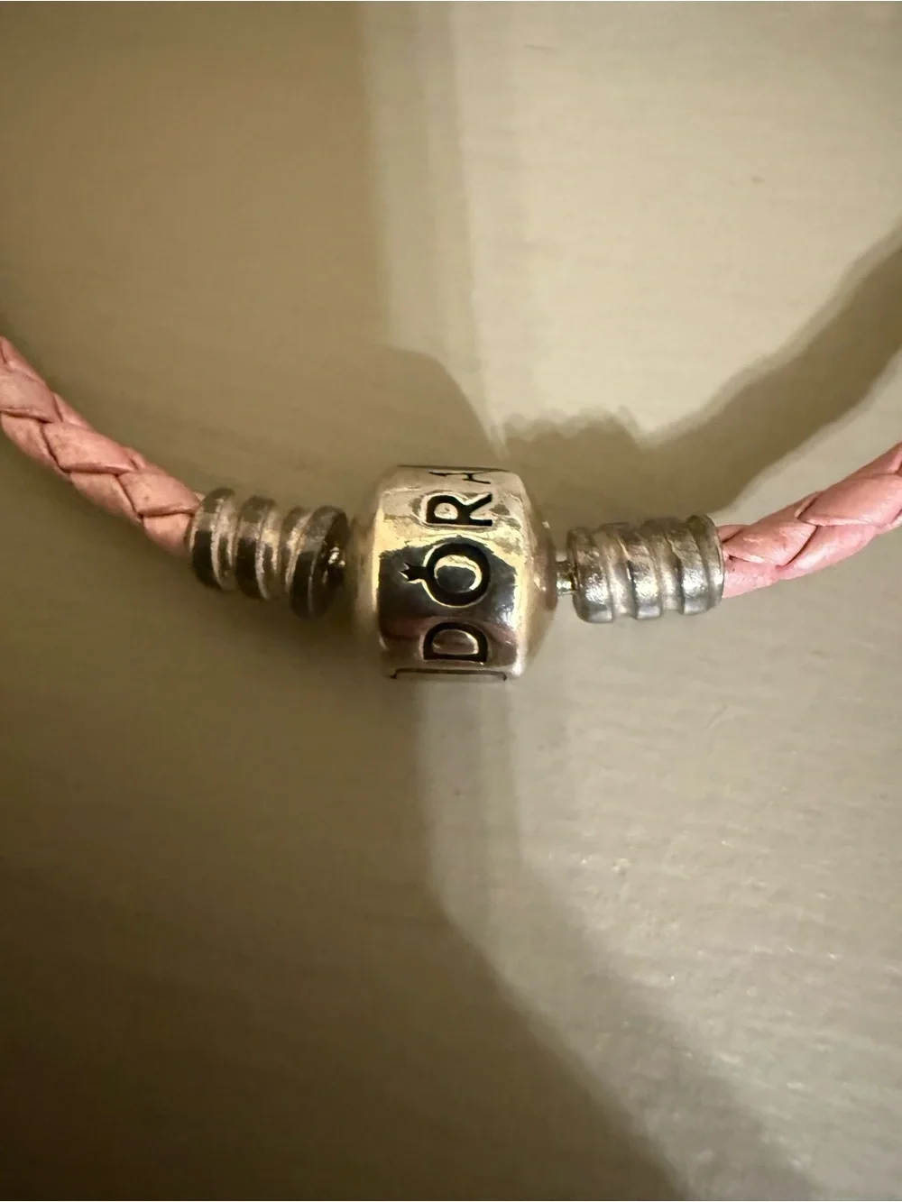 PANDORA Dazzling Daisy Charm 791480CZ Pink Leather Bracelet Set NWOT